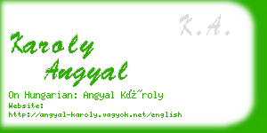 karoly angyal business card